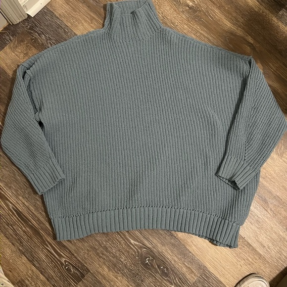 Aerie Blue Knit Oversized Sweater - Picture 2 of 3